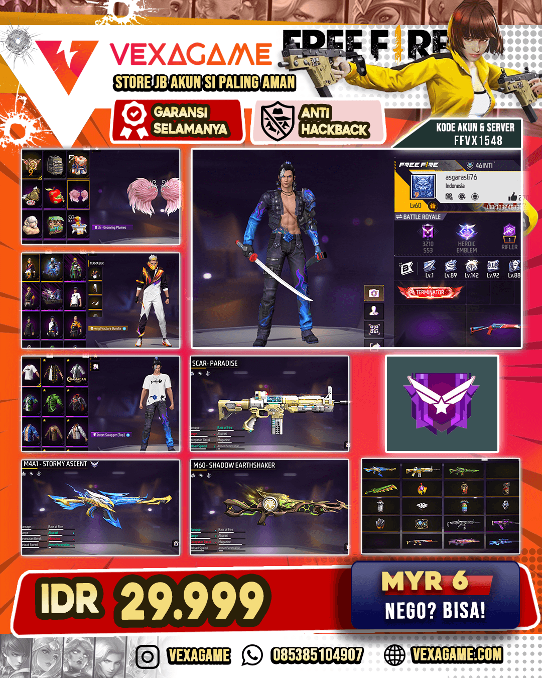 AKUN POLOSAN LV 60 HARGA PELAJAR