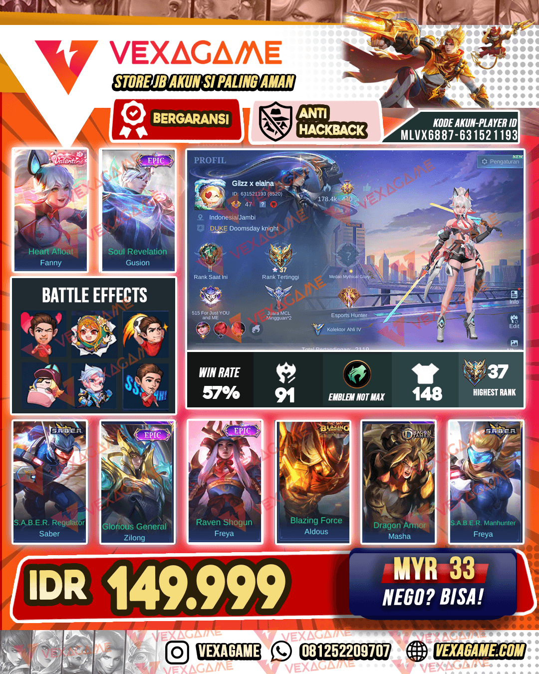 Fanny Valentine | Gusion Epic