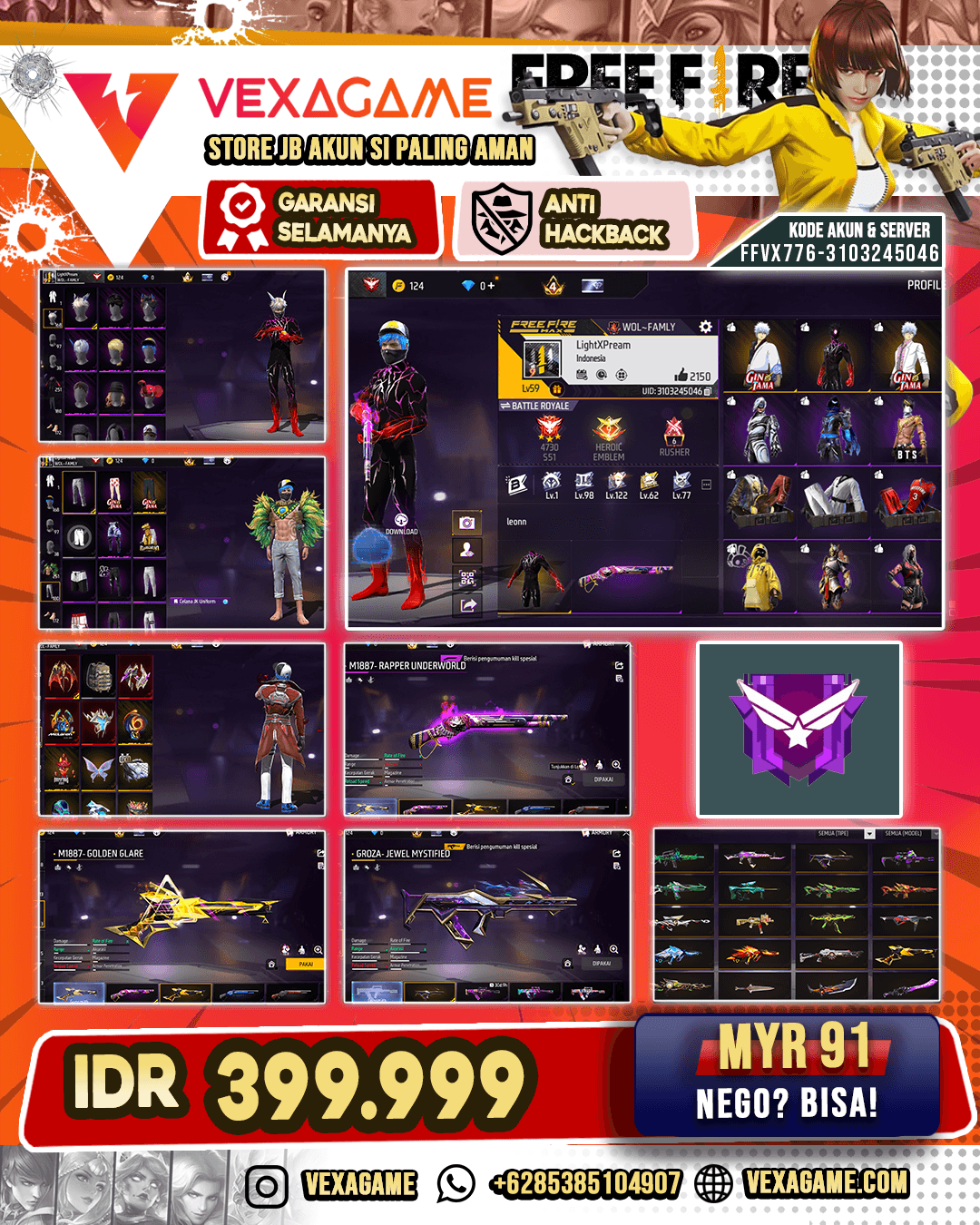 2 EVO | SG GURUN | SG DOG AT HAND | WOODPECKER ACE GAMER | VAULT 250++