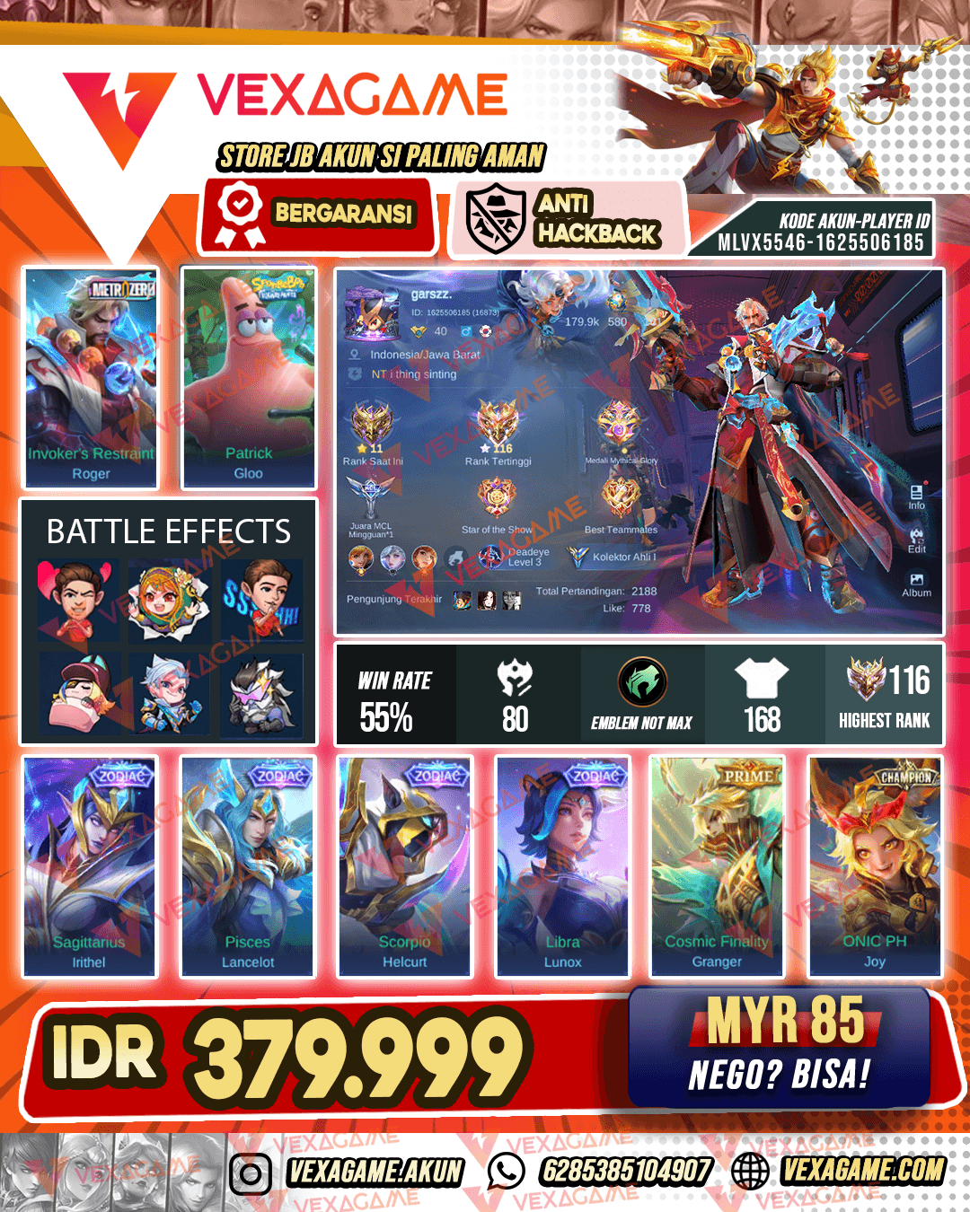 Roger Metro Zero | Gloo Patrik | 4 Zodiac  | Ex Immortal