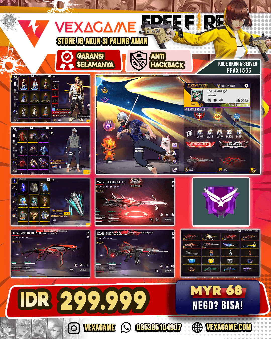 6 EVO 1 MAX [M60-MAX | SCAR-5 | MP5-3 | MP40-3 | THOMSON-4 | WOODPECKER-3] VAULT 150++ | 2 BUNDLE JJK | BUNDLE KHAKASI