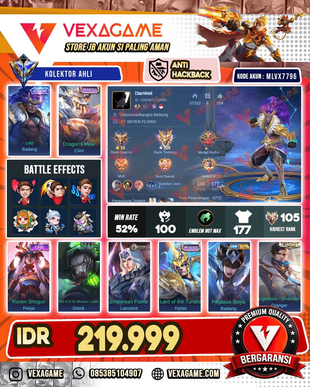 Badang Zodiac | Clint MYTH | Ex IMMO | Recal Tas Tas Merah