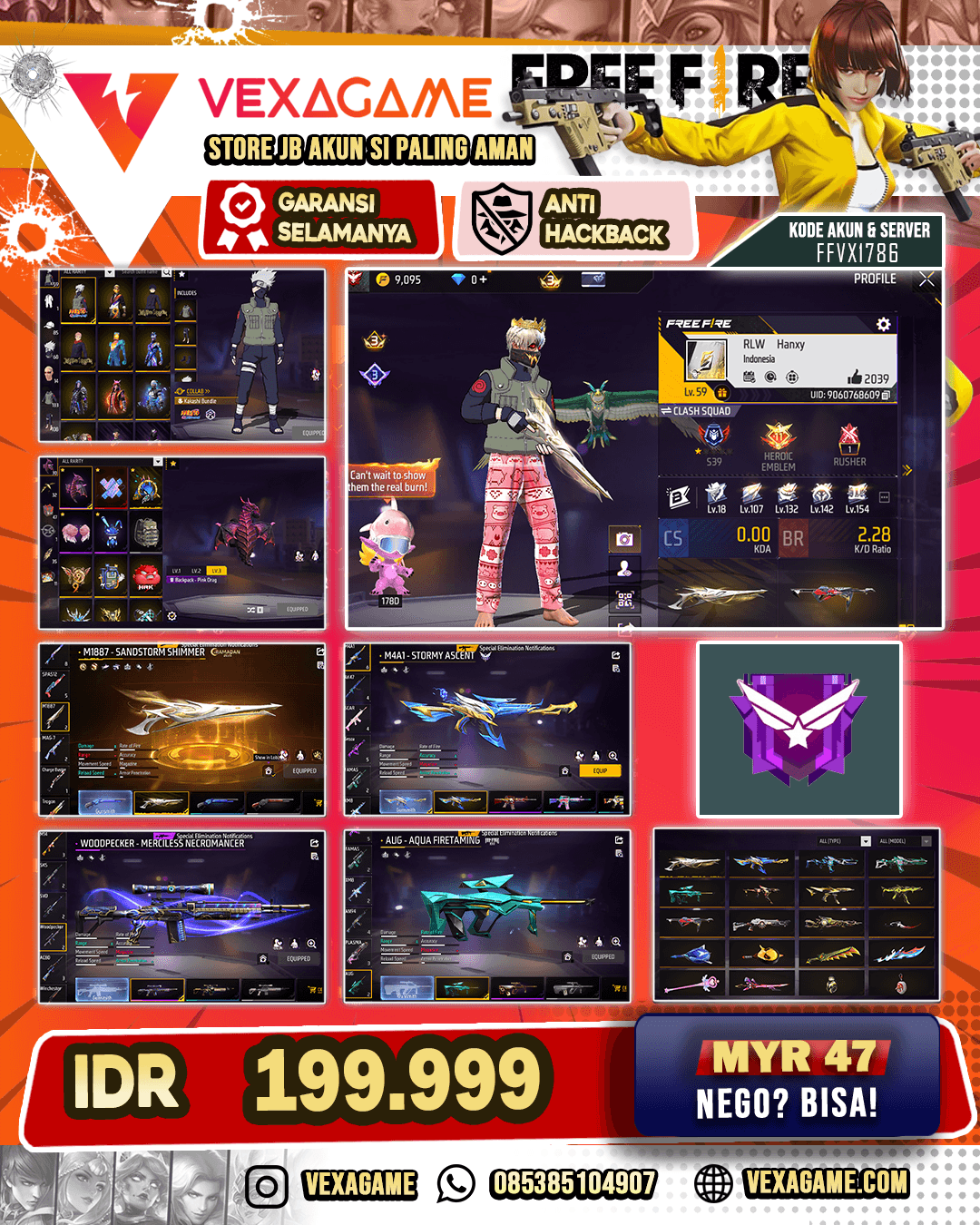 Sg Gurun | Bundle kakashi | Vault OTW 150 | Backpack Pink Dragon