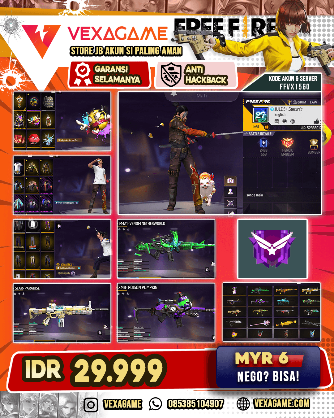 AKUN DANA PELAJAR | M4A1 Venom Netherworld | SCAR Paradise | XM8 Posion Pumpkin