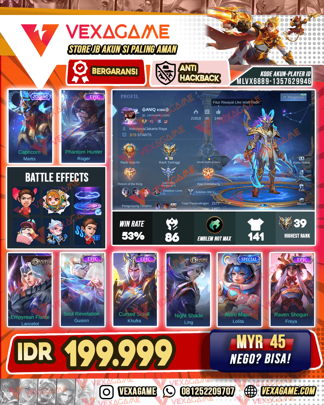 Martis Zodiac | Roger Epic | Recal Tas Tas Biru