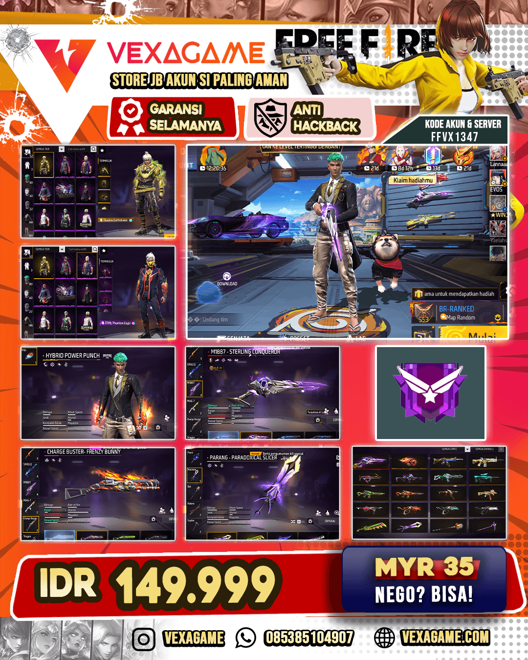 SG STERLING LV4 | HYBRID POWER PUNCH | SCAR CAHAYA BULAN | VAULT OTW 150