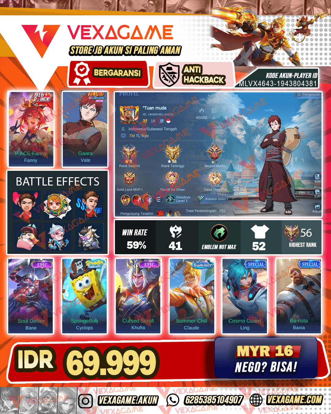 Akun Murah Budget Pelajar | Ex Glory