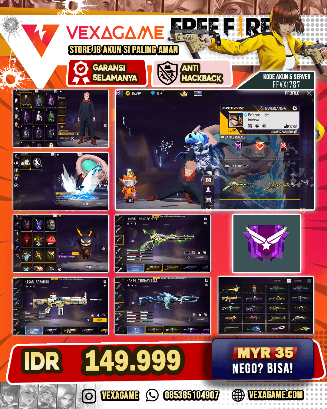 Animas Lobby ON | SG 3 Rasa | Bundle JJK | Vault 170++