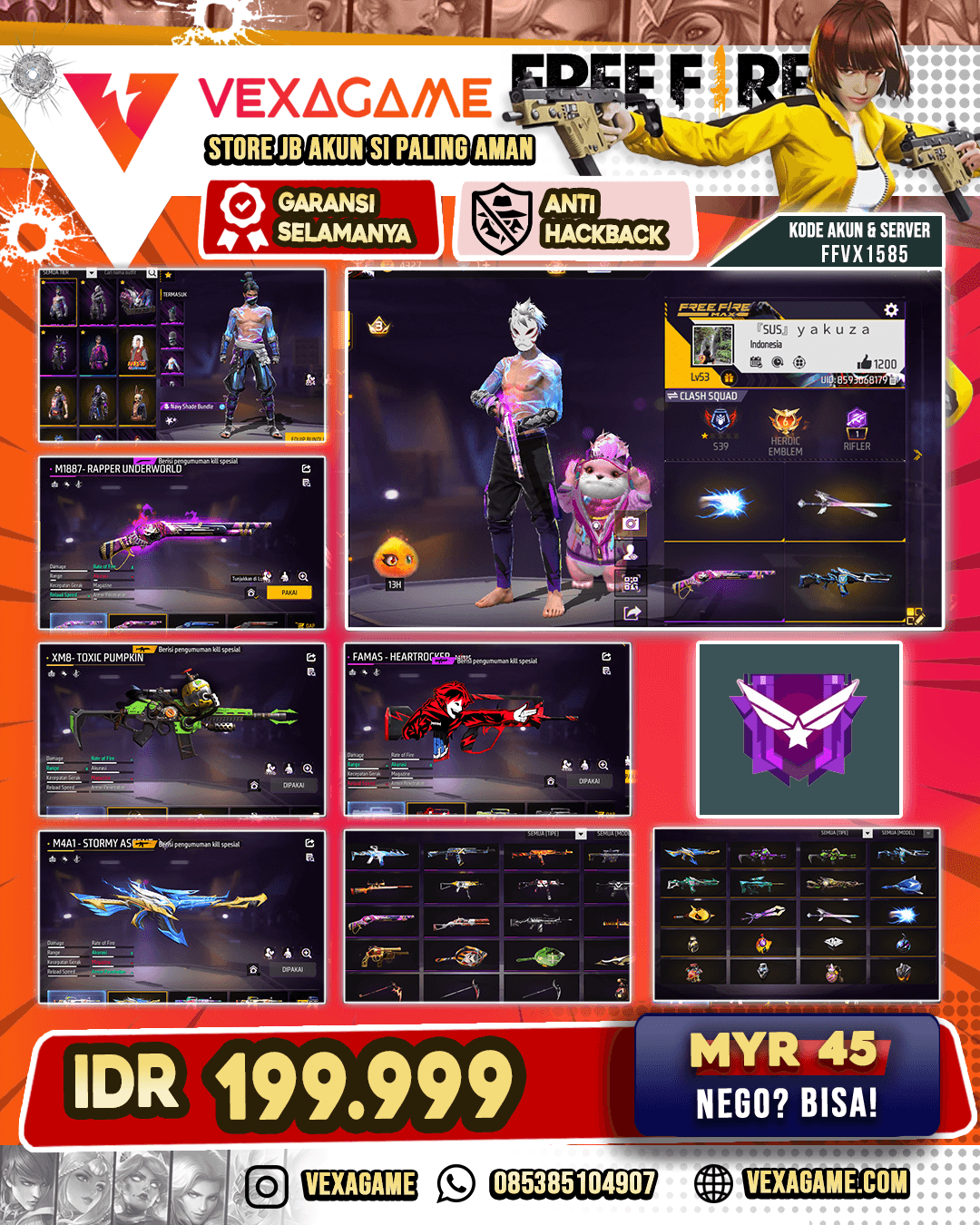 AKUN FF MURAH | SG REAPER POLOSAN