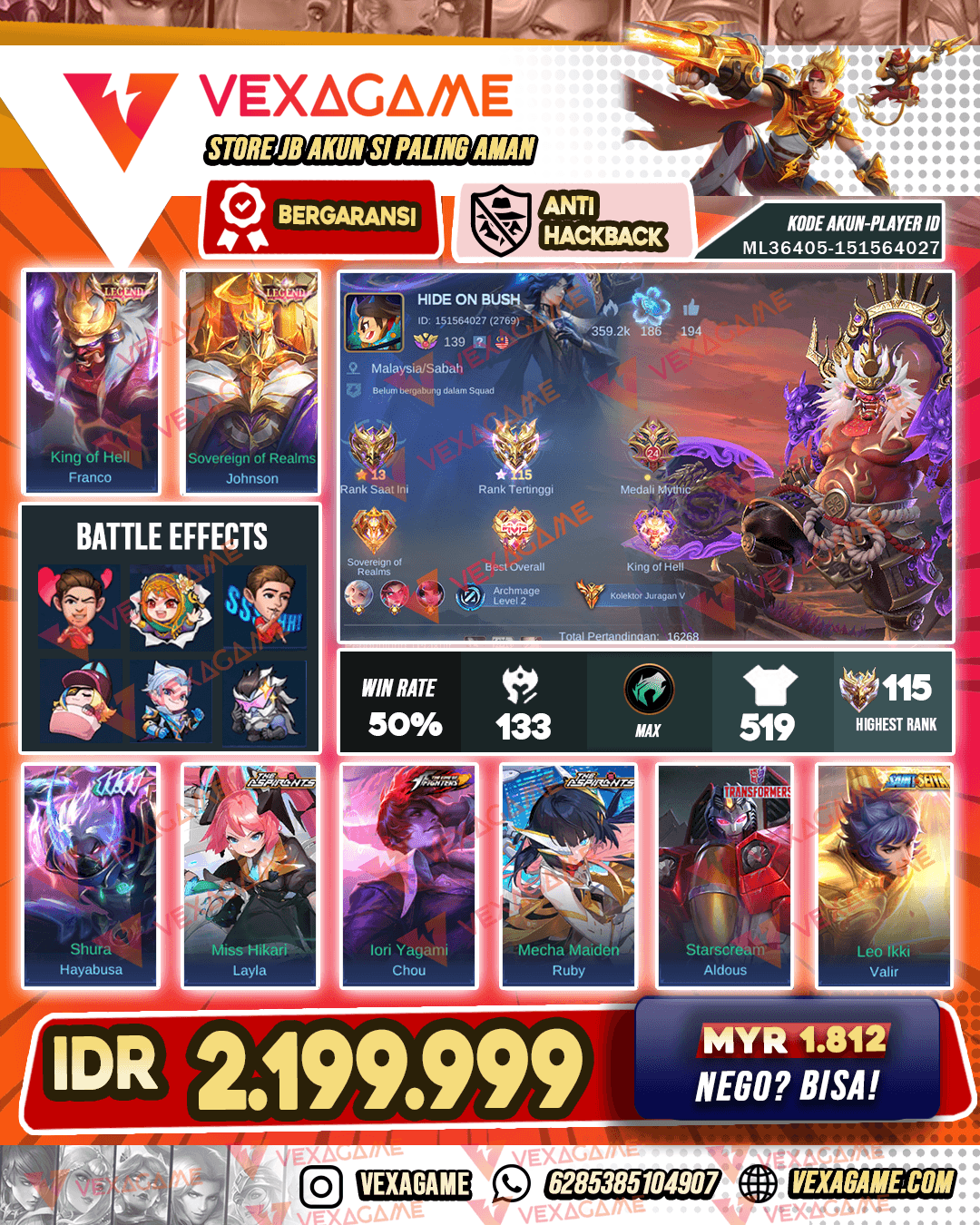 Franco Legend | Johnson Legend | 2 kof | 3 aspirant | 9 Luckybox | Emblem Hero MAX | EX IMO