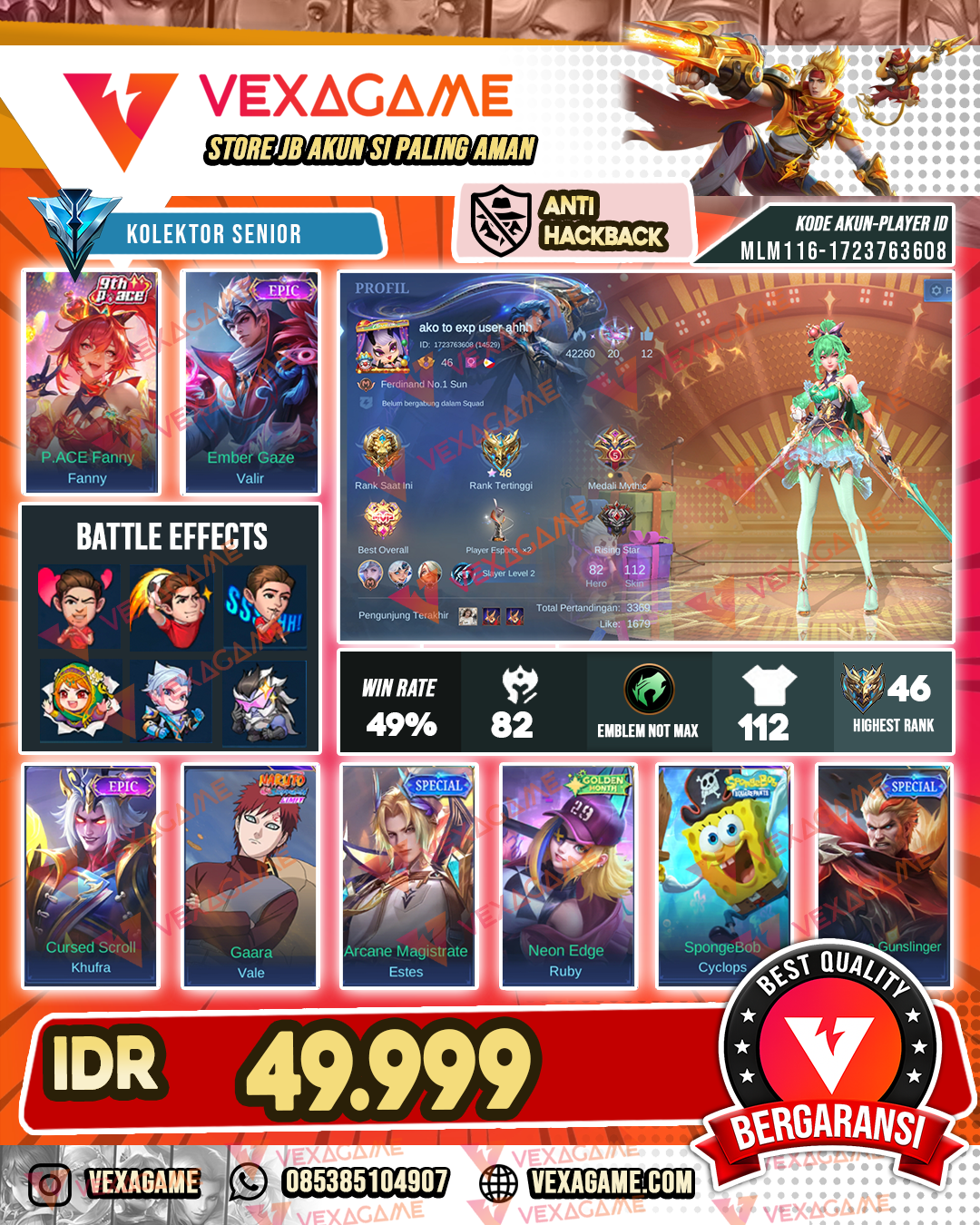 SERVER PH | Fanny P.ACE | Valir Epic | Emblem Max