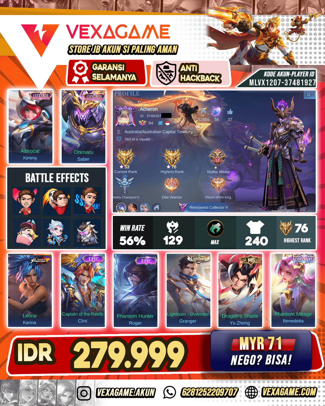 Saber Luckybos X Kimmy Lucky Box Ex Glory