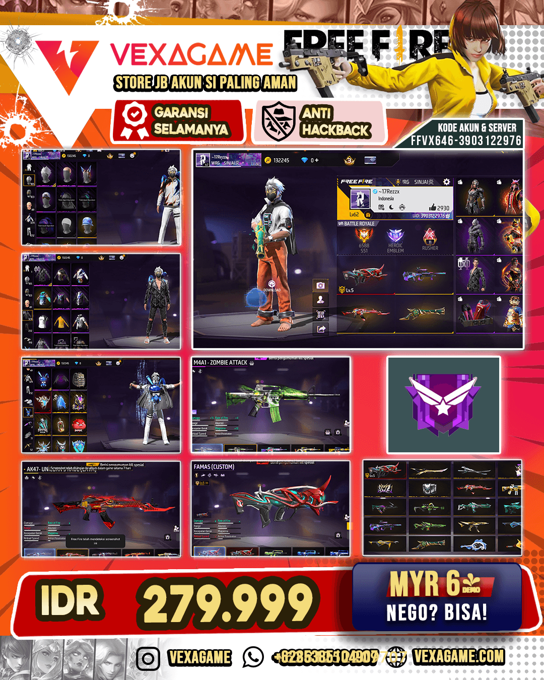 M4A1 Zombie Attack | AK47 Unicorn's Rage | FAMAS Demonic Grin Lv 5 | MP40 2 Rasa | SG Terompet | Vault 300+