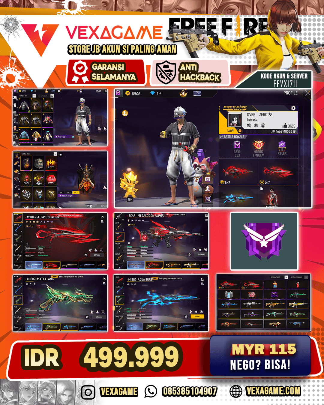 EVO SCAR MAX | EVO M1014 MAX | SG 5 RASA | VAULT 400++ | 4 VAULT MYTIC | SENJATA GENOS
