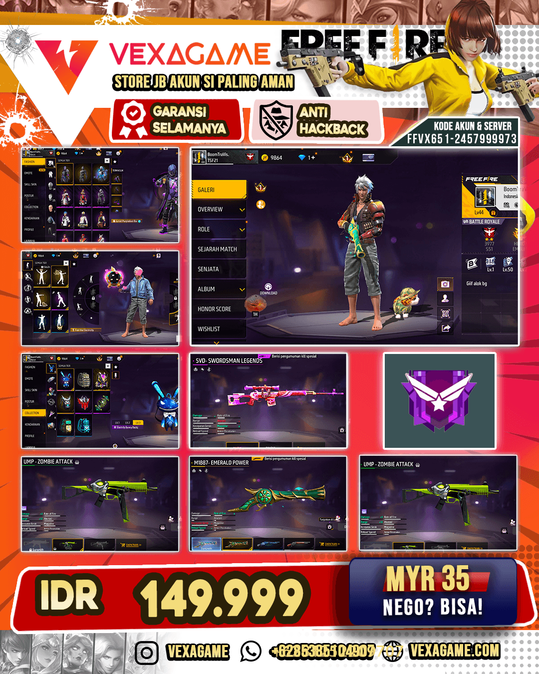 Bunny Backpack | SVD Swordsman Legends | UMP Zombie Attack | SG Terompet | SG Bunny