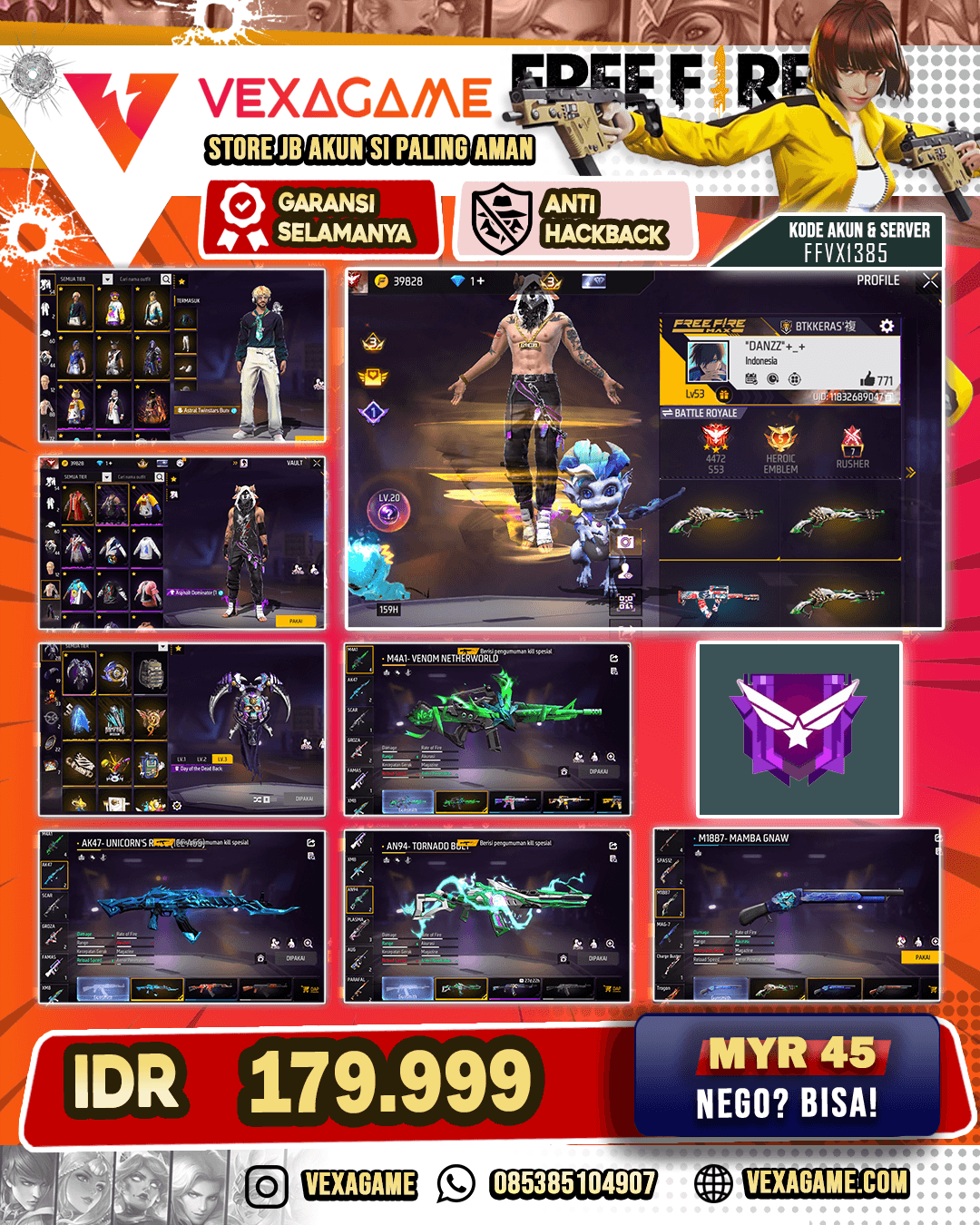 SG LUMUT & MAMBA | M4A1 VENOM NETHERWORLD | AK47 UNICORNS RAGE | VAULT 0TW 100