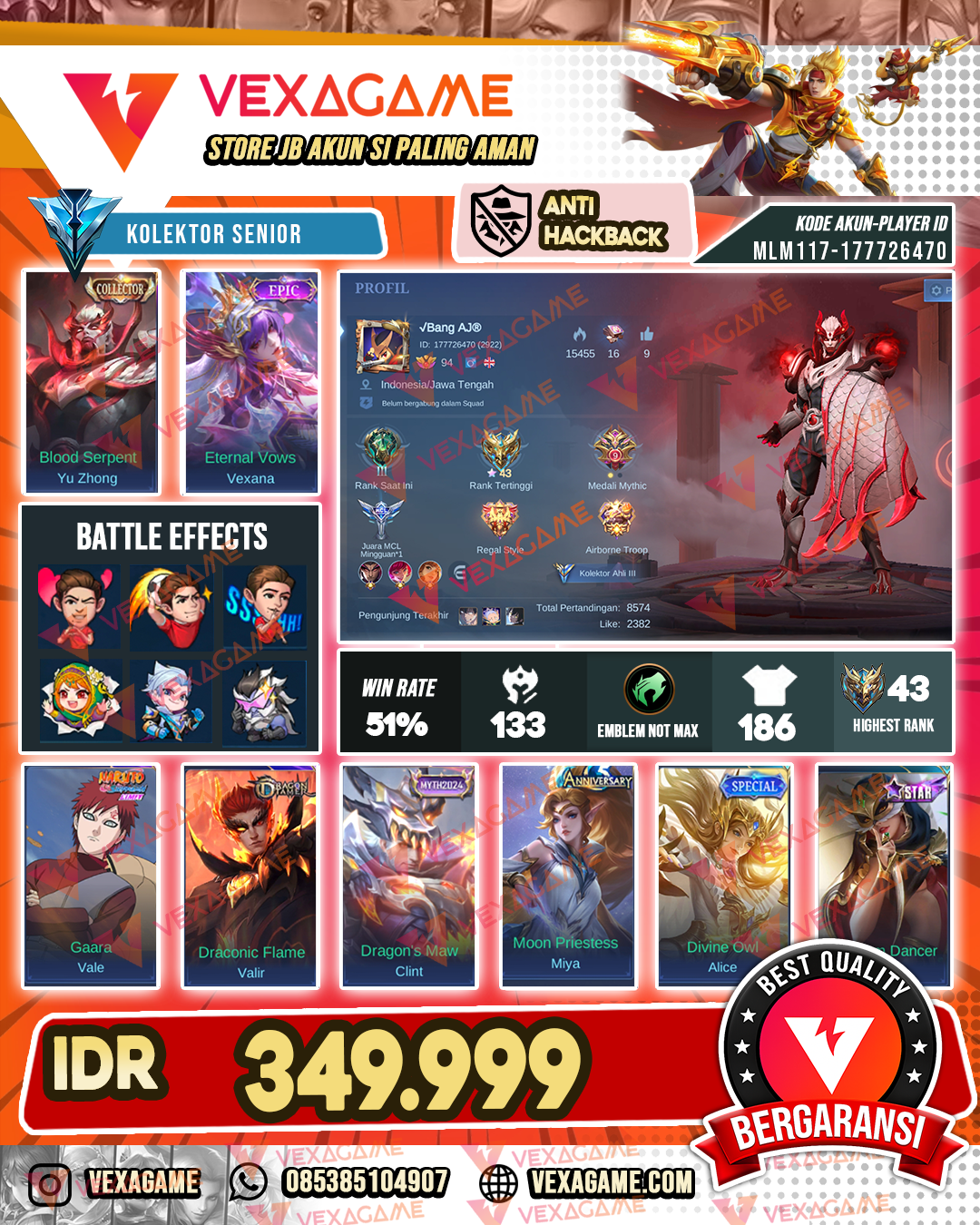 Yu Zhong Collector | Vexana Epic | Emblem & Hero Max