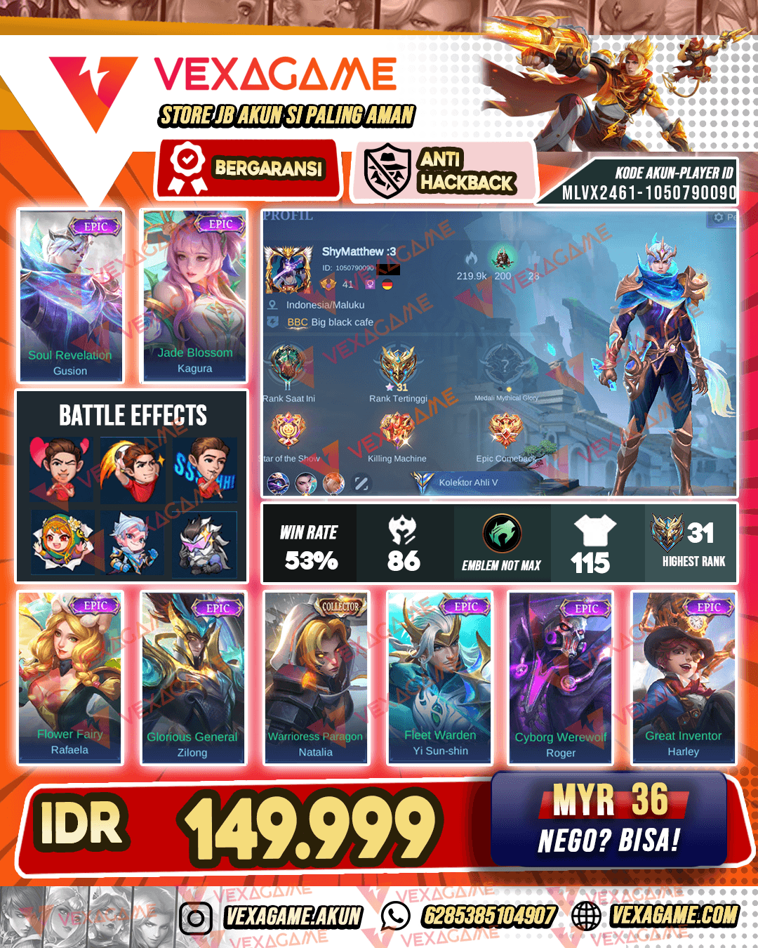 Gusion Epic | Kagura Epic