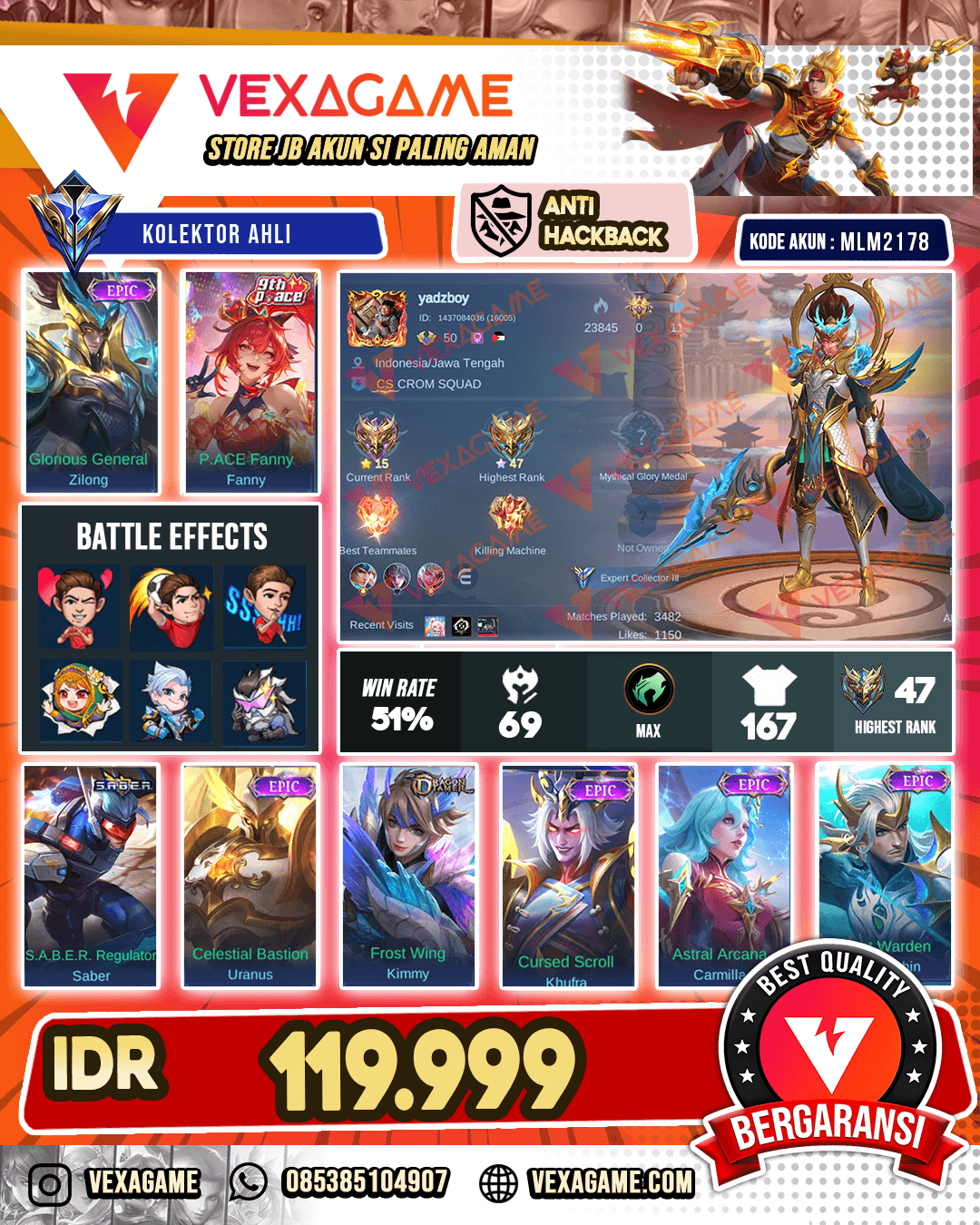 Zilong Epic X Fanny P Ace