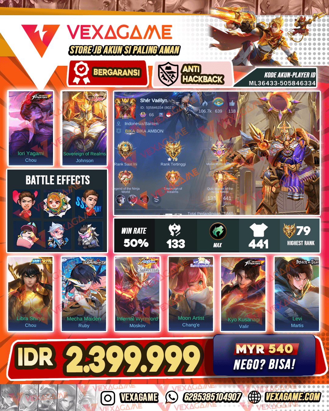 Jhonson Legend | 2 KOF | 2 Aspirant | 2 JK | Banedeta Ducati | Emblem Hero Max | Recal tas2