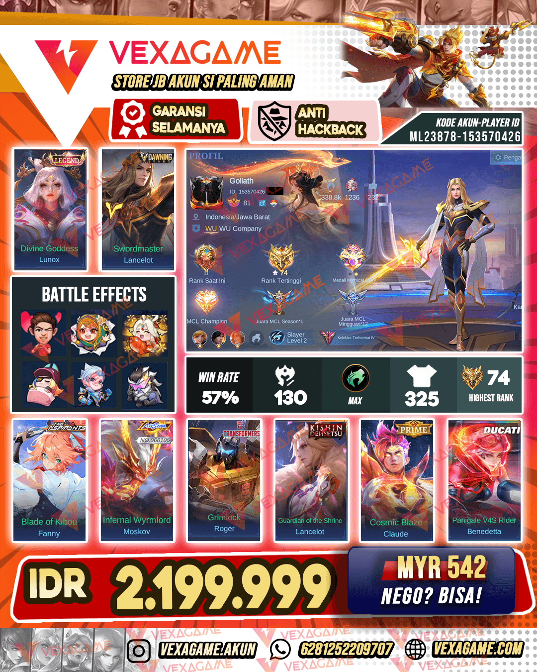 Lunox Legend | Lancelot Kishin | Lancelot Dawning | Benedetta Ducati | YSS CC