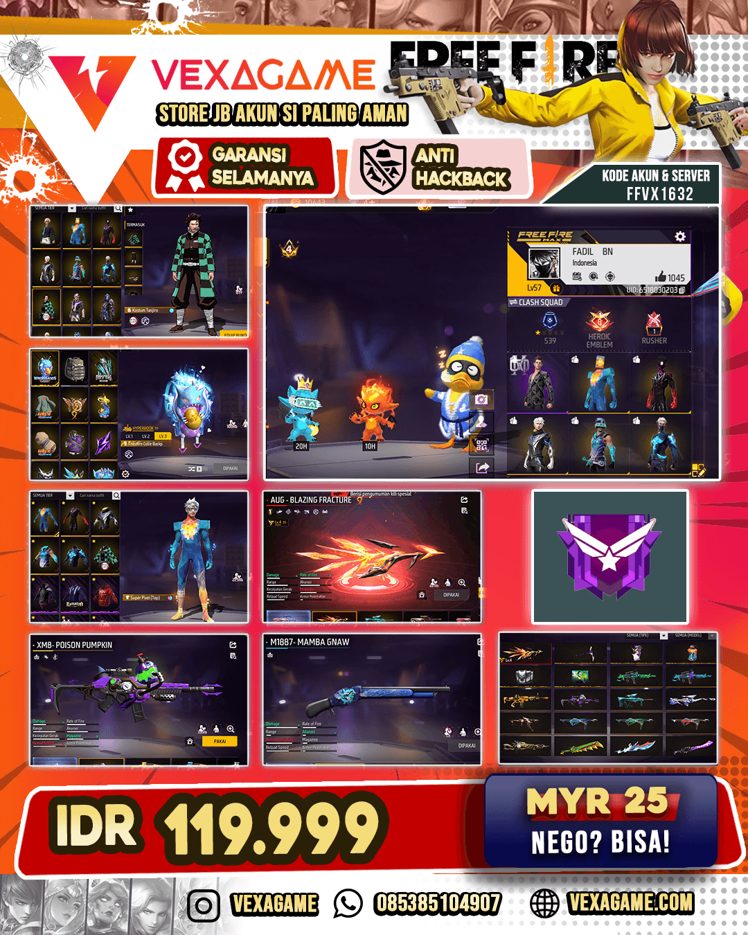 1 EVO LV 4 | SG Mamba | UMP Dawn Voyage | XM8 Poison Pumpkin | Super Pixel Bundle | Vault 170++