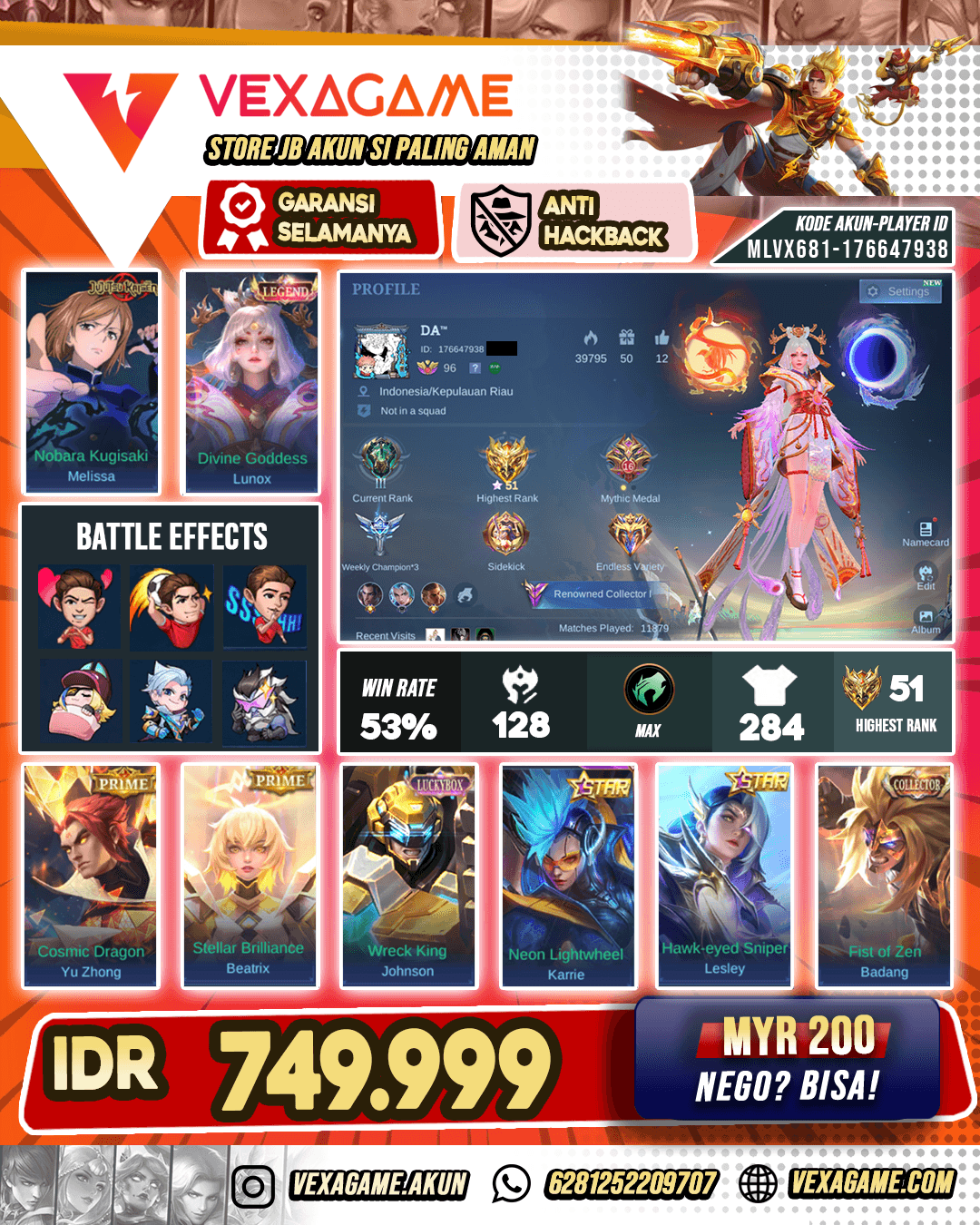 Lunox Legend | Melissa Jujutsu | Badang CC Ex Glory