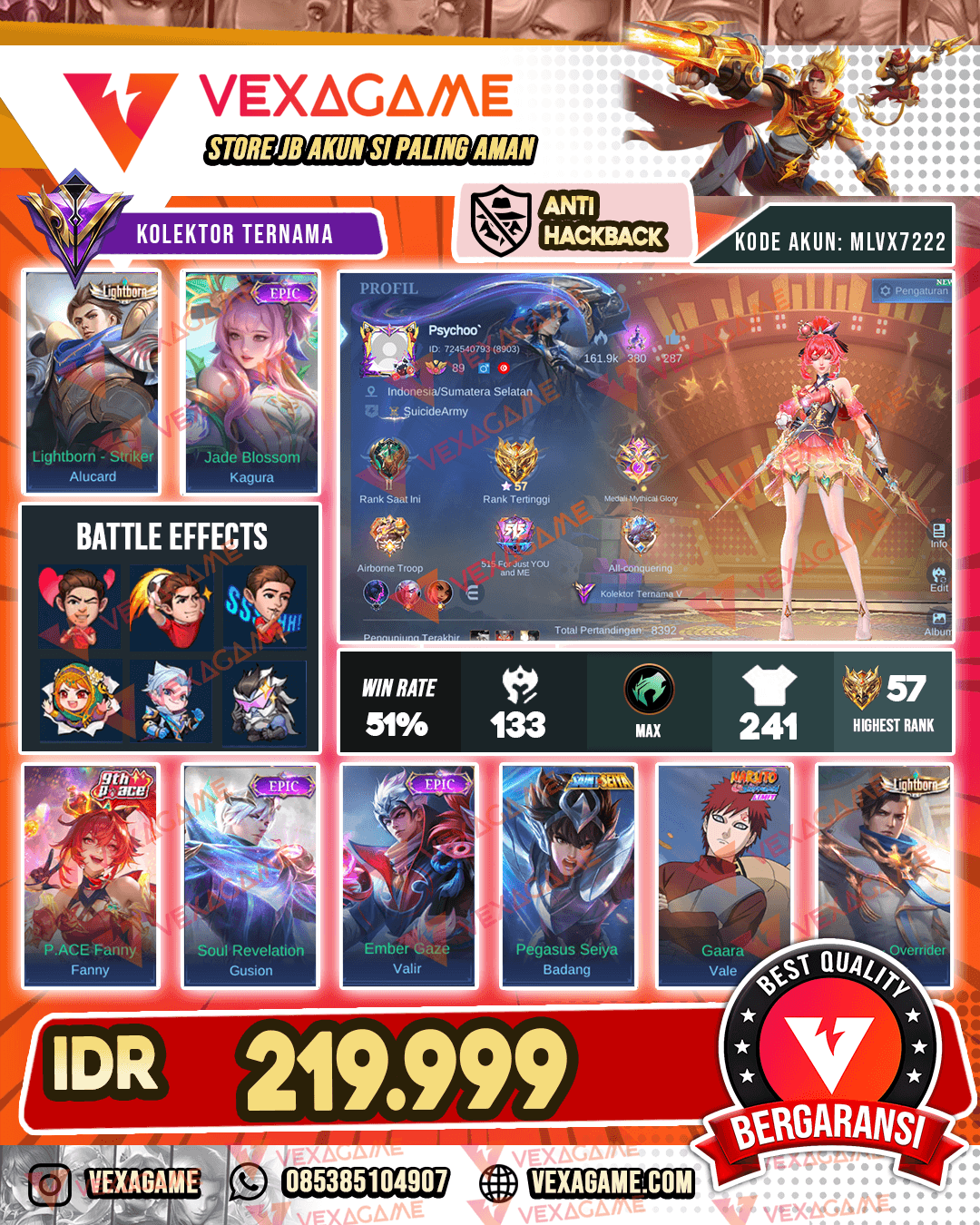 Fanny P Ace | Gusion Epic | Hero + Emblem MAX