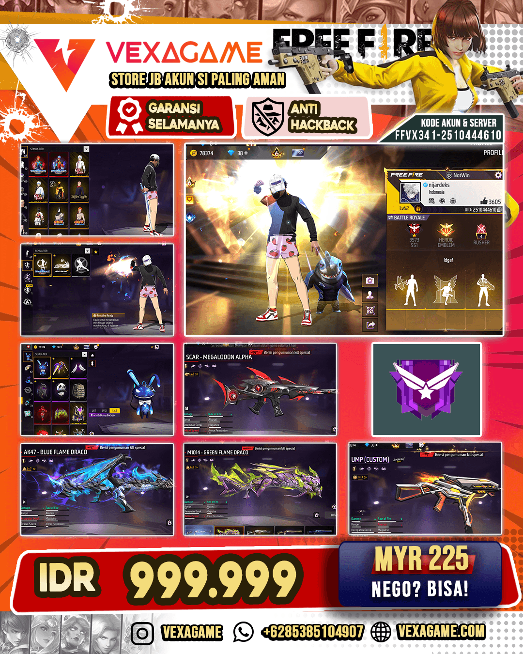 EVO 4 MAX 2 1 OTW MAX | SG 8 RASA | VAULT 300++ | BUNDLE WINTERLAND ON | GINTAMA ON | ANIMASI LOBBY ON | LOOK CHANGER ON