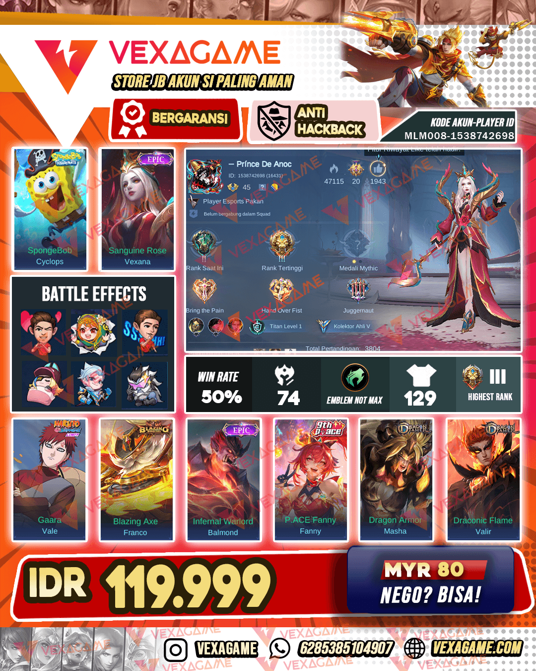 Vexana Epic | Franco Blazing | Khufra Epic