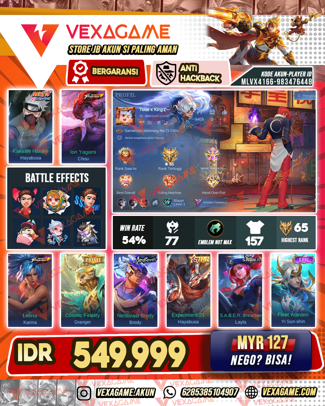 Chou KOF | Hayabusa Kakashi | Brody Neobeast | Granger Prime |