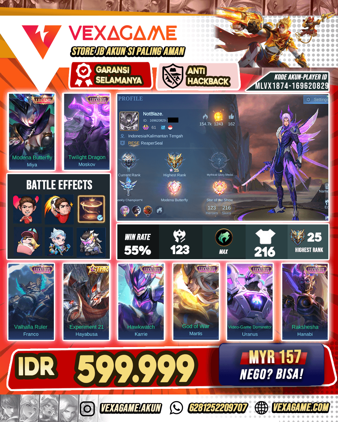 Miya Legend X 6 Luckybox X Chou Stun | Recall Tas Tas Merah