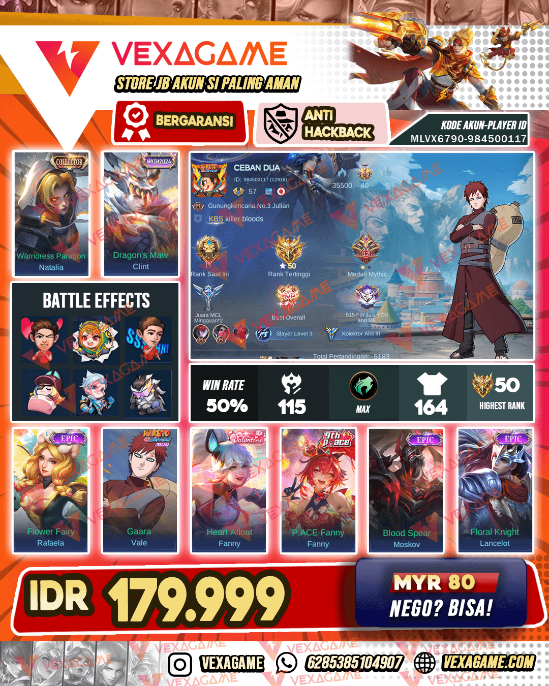 Vale Gaara X Lunox Epic | Emblem MAX
