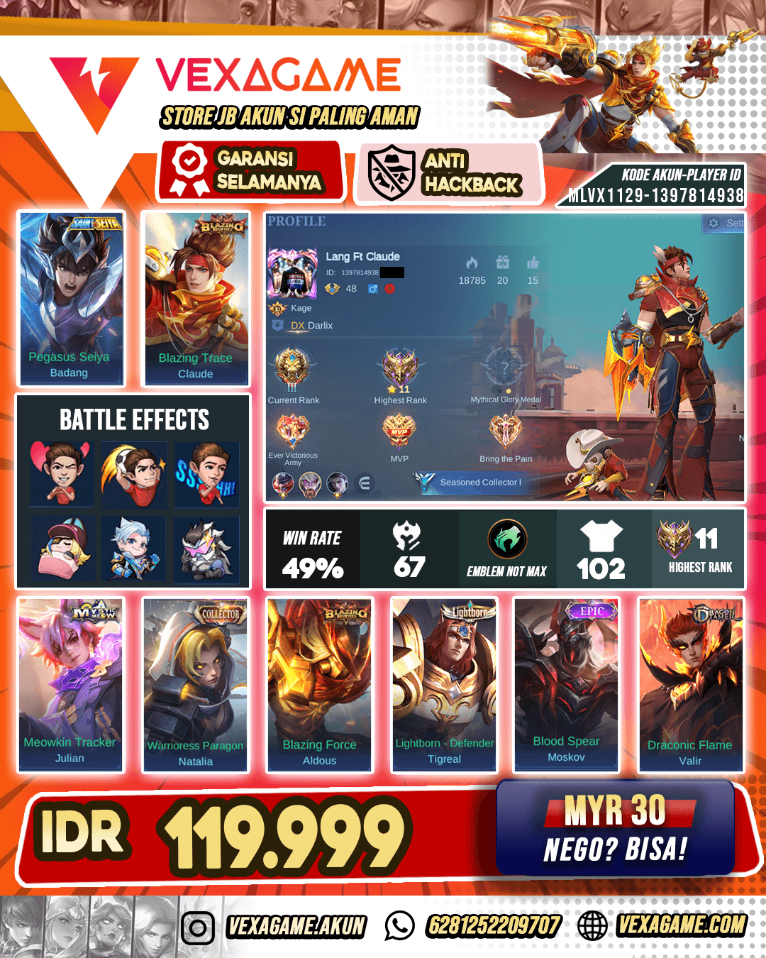Claude Blazing Murah