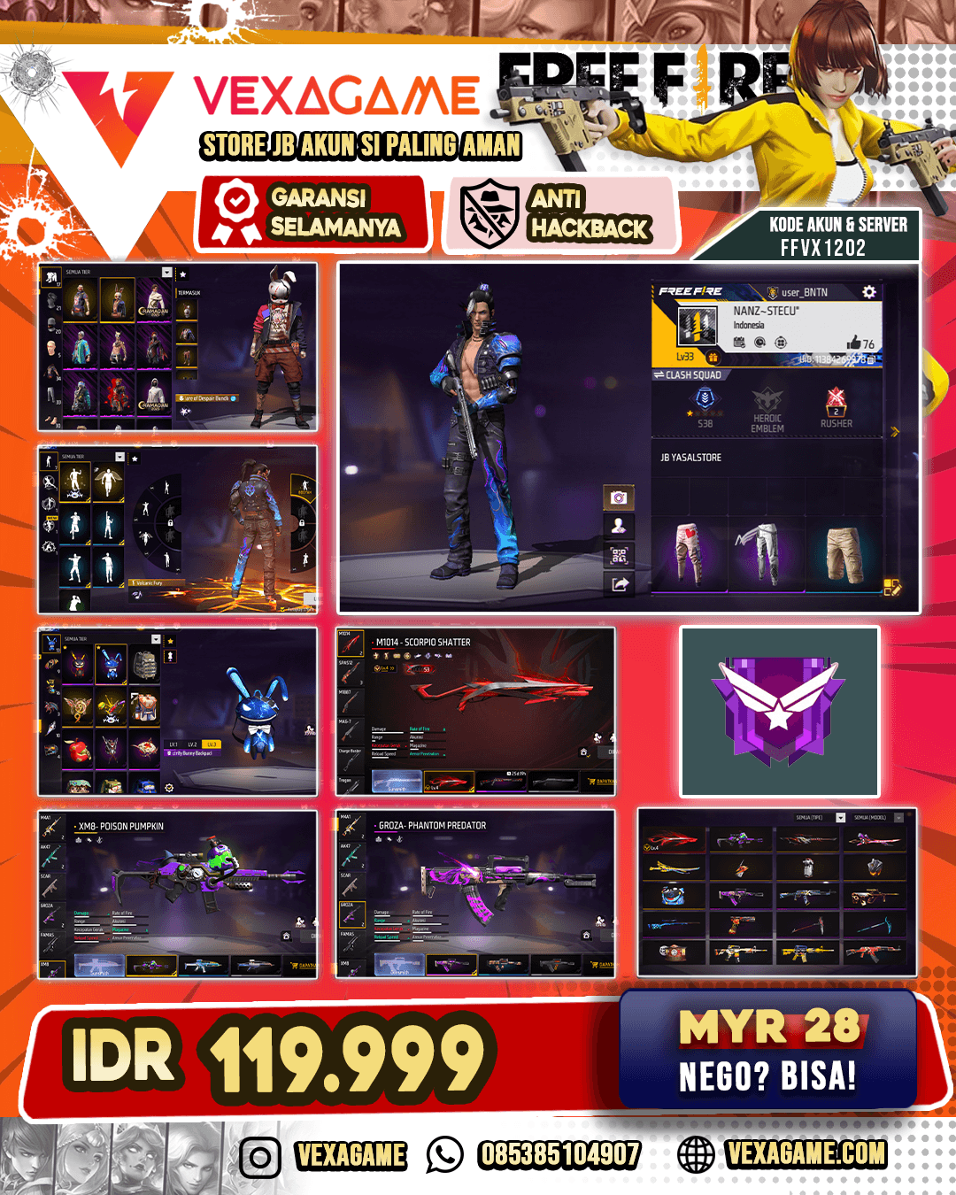 Evo SG Panjang | XM8 Poison Pumpkin | Groza Phantom Predator | Vault  otw 50