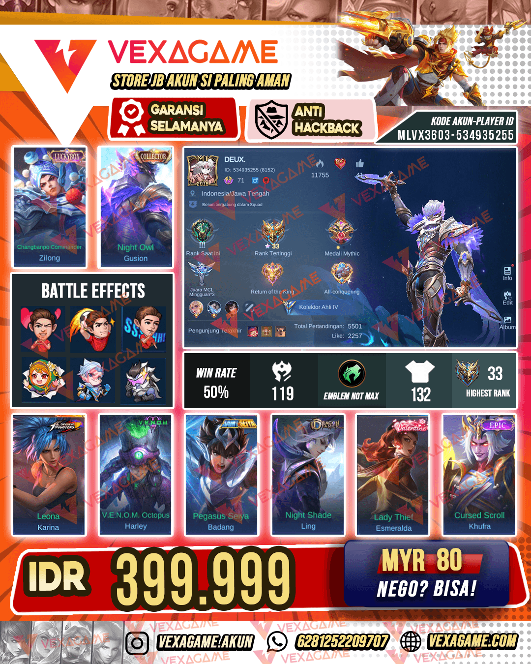 Gusion Collector Emblem MAX