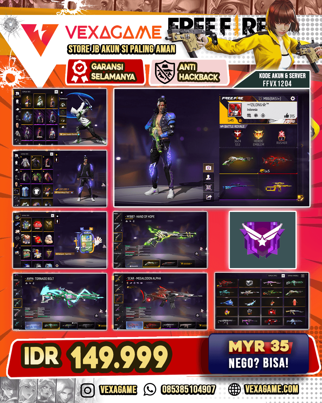 SG Lumut | Evo Scar Megalodon | AN94 Incubator | Vault Otw 50