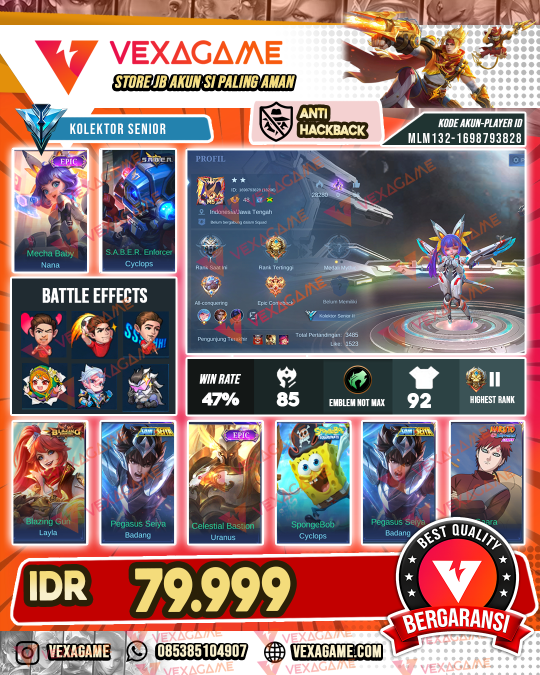 Nana Epic | Cyclops Saber | Zilong Epic