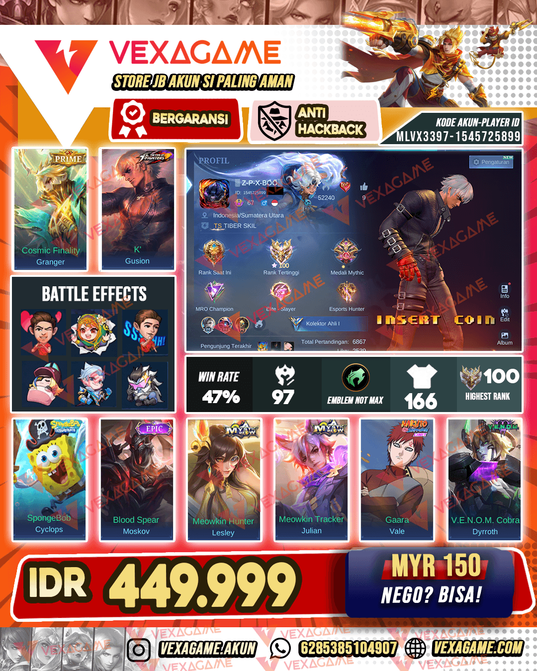 Gusion KOF EX Immortal