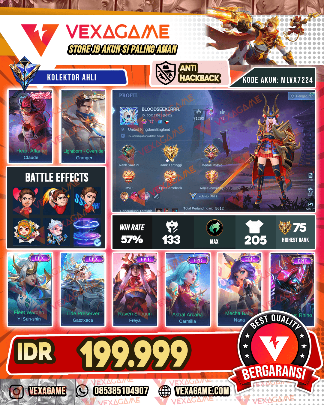 Freya Epic | Claude Valentine | Recal Tas Tas |  Emblem + Hero MAX