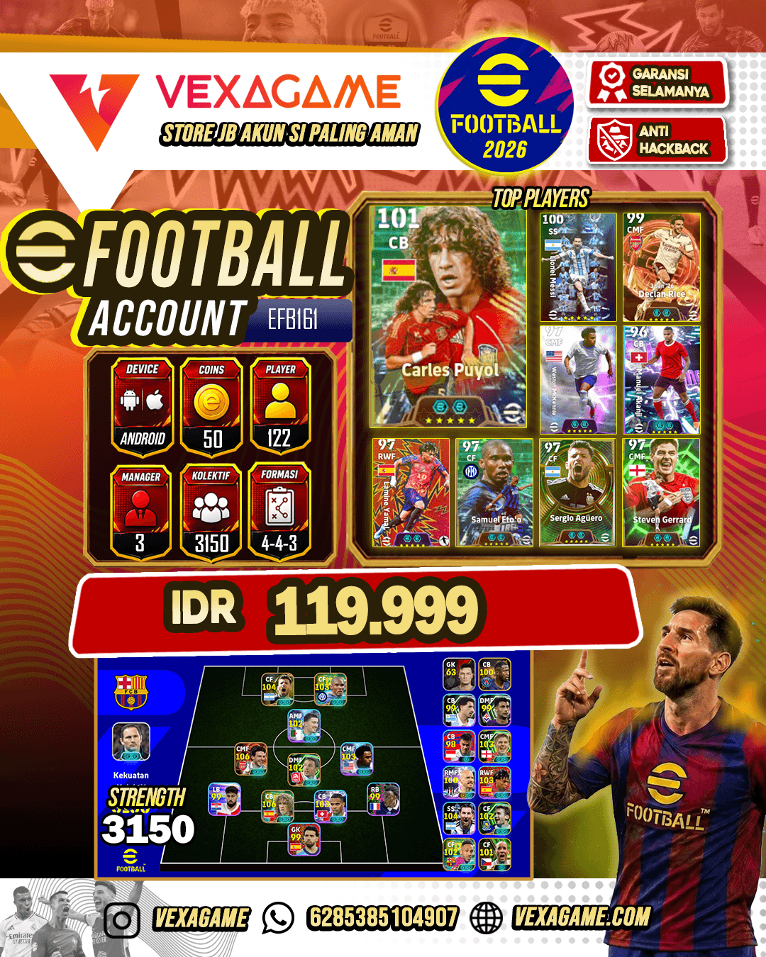 Carles Puyol, Sergio Agüero, Samuel Eto'o, Steven Gerrard, Lionel Messi