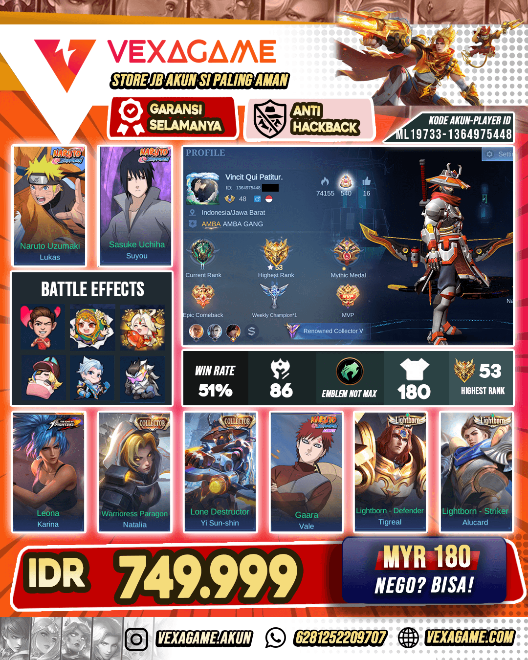 TURUN HARGA !! Yi Shun Shin CC | Lukas X Suyou Naruto Series