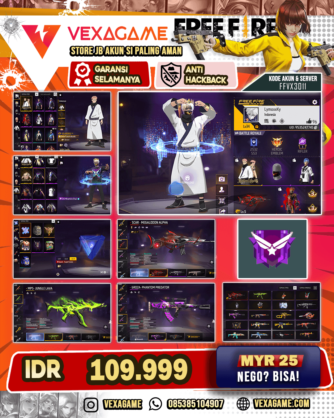 EVO SCAR Gemuk | Bundle Sukuna | Backpack Super Fusion