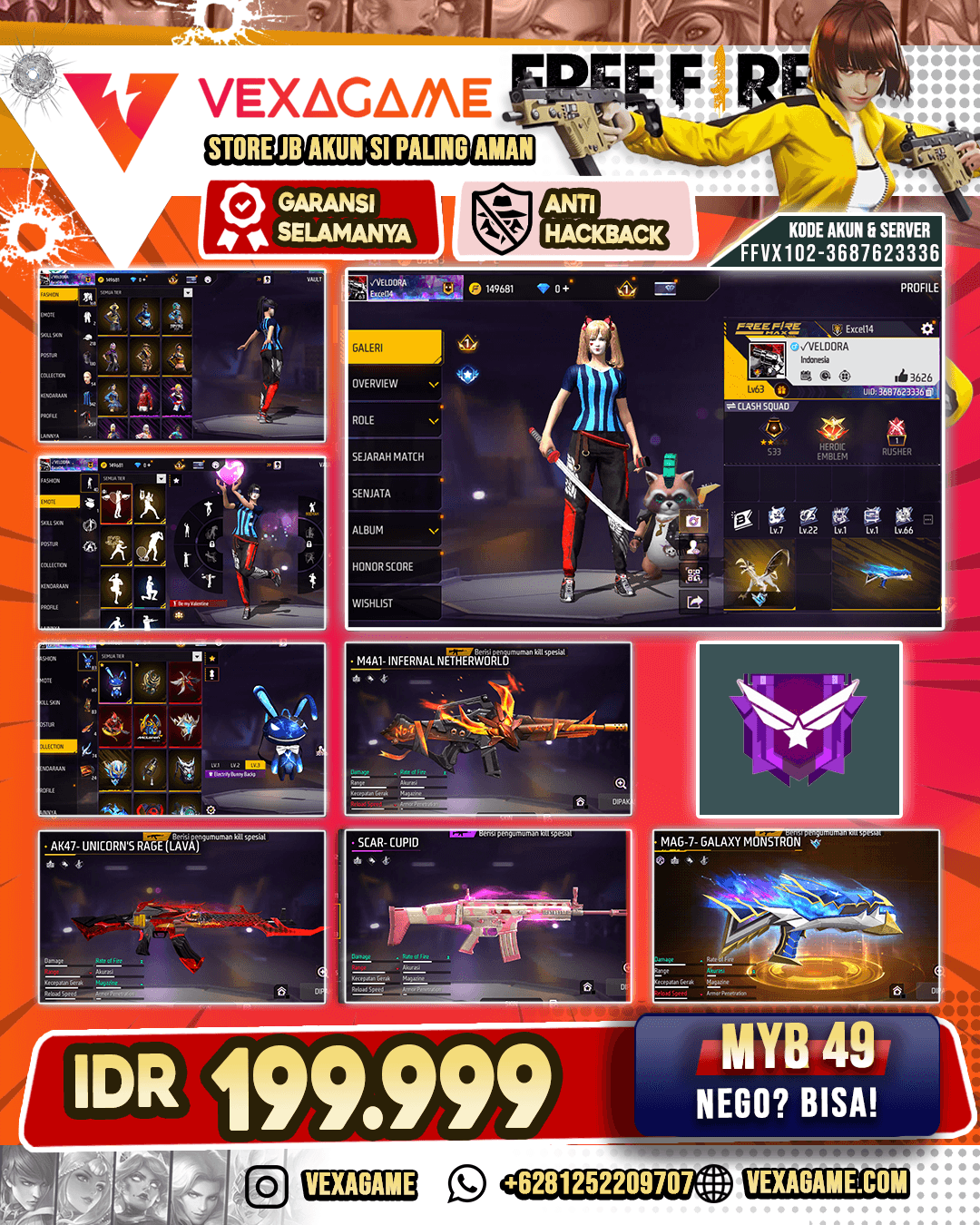 Bundle Rampage | Skin Mobil Rame | McLaren Backpack | SCAR Cupid