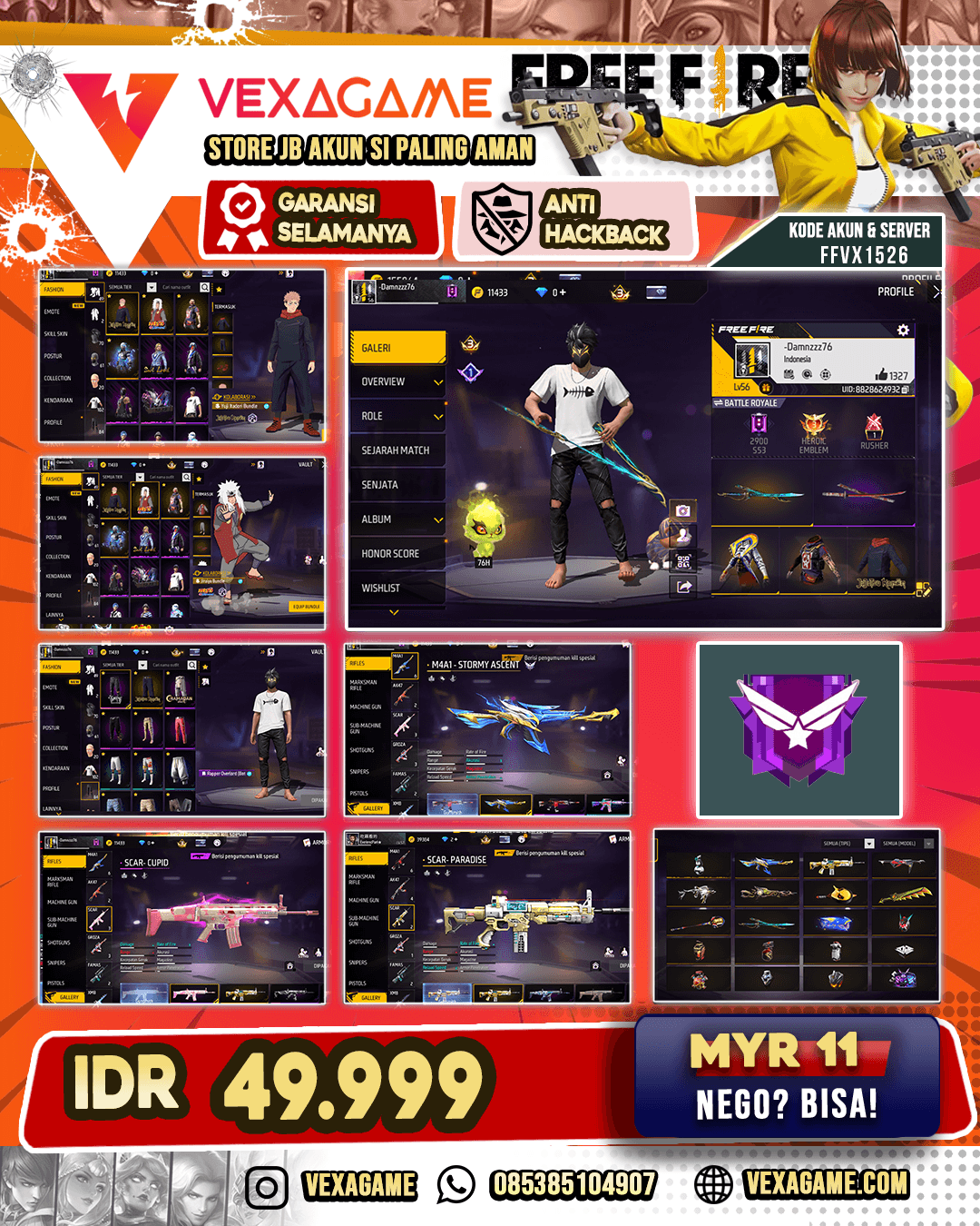 Bundle Yuji X Jiraiya | M4A1 Stormy Ascent | SCAR Cupid X SCAR Paradise | M60 Shadow Eartshaker  SG Mamba