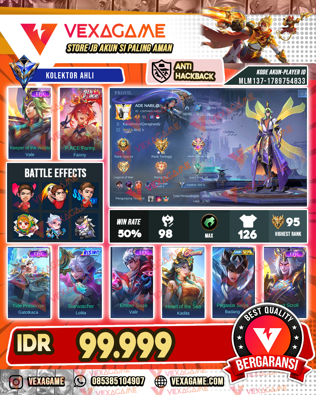 Vale Epic | Gatotkaca Epic | Fanny P.ACE | Emblem MAX