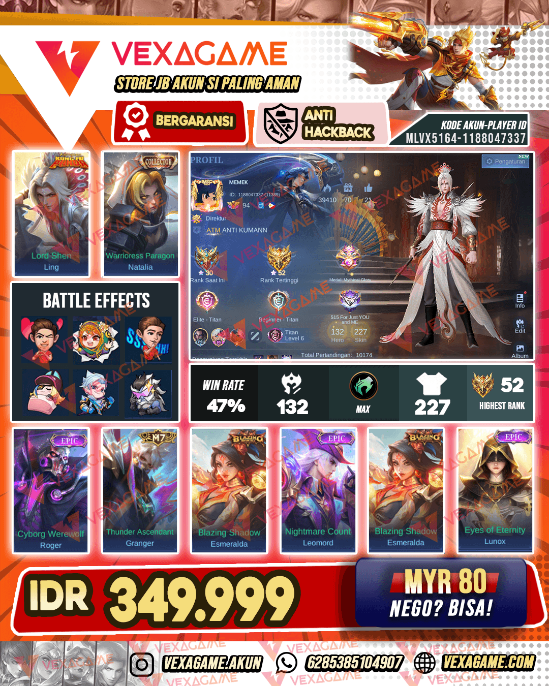 Ling Kungfu Panda | Emblem + Hero MAX