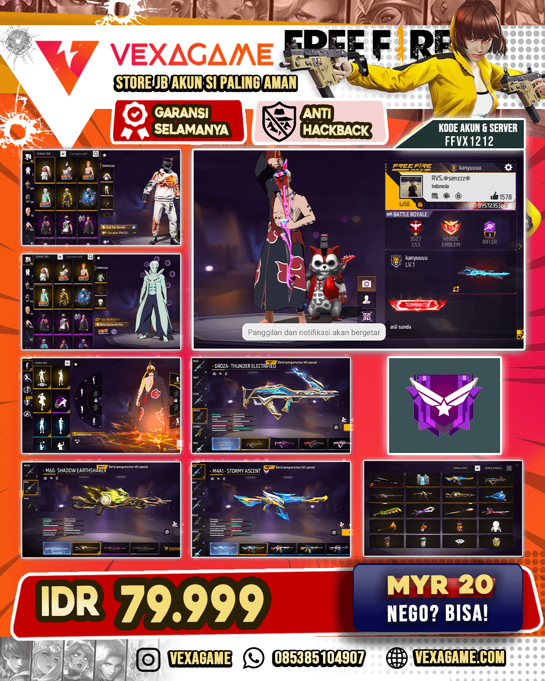 Coal Ash Bundle | Bundle Obito | Bundle Pain | Backpack Labu Gaara | M4A1 Stormy Ascent | GROZA Thunder Electrified | M60 Shadow Eartshaker | UMP Dawn Voyage