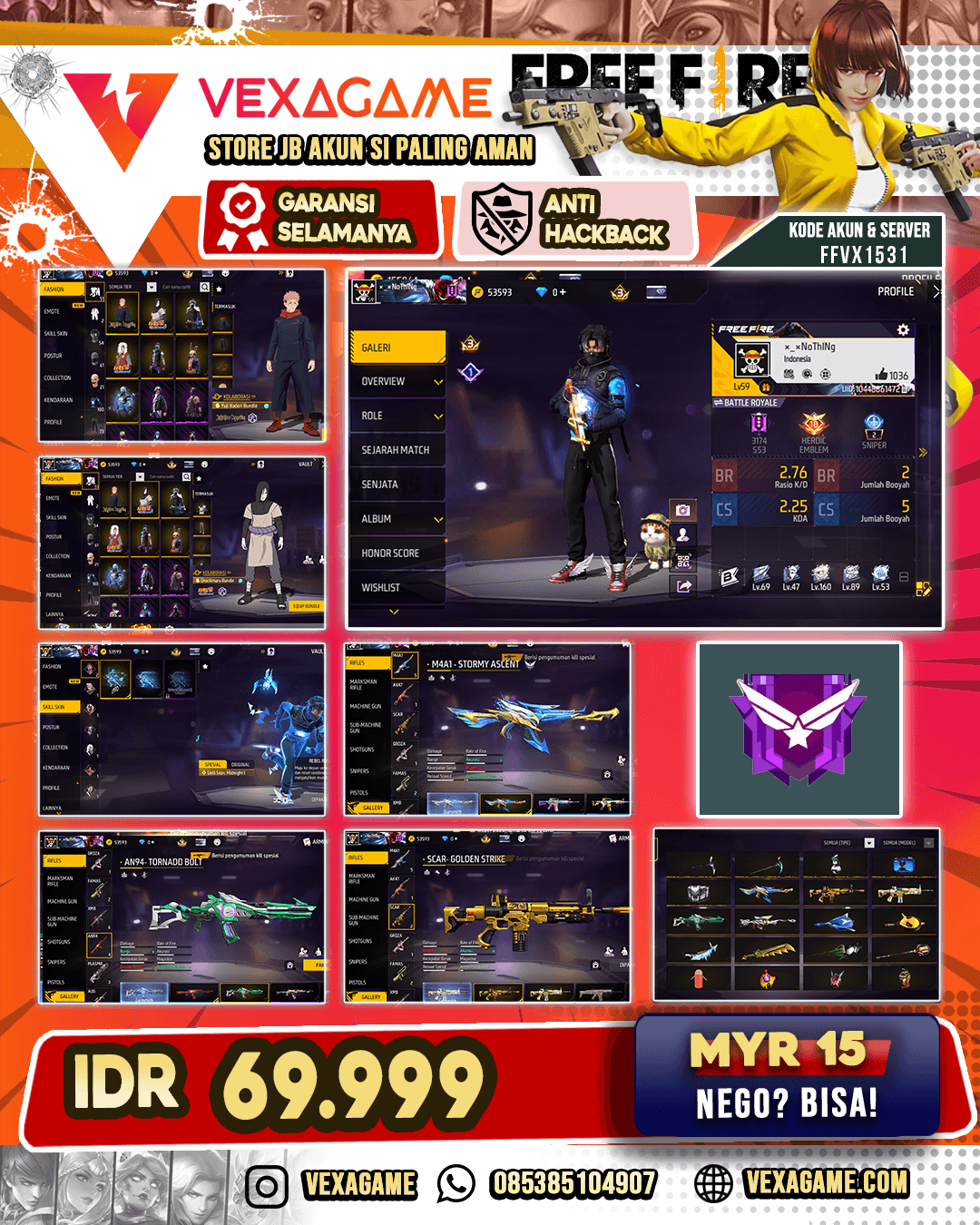 Bundle Yuji X Orochimaru | M4A1 Stormy Ascent | SCAR 2 Rasa | AN94 Tornado Bolt