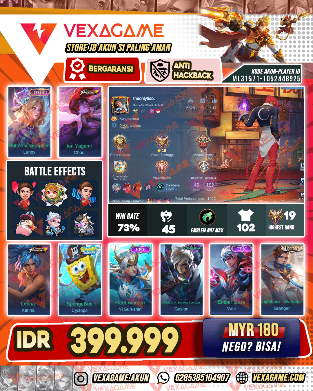 Chou KOF | Lunox Lucckybox | WR 70 ++